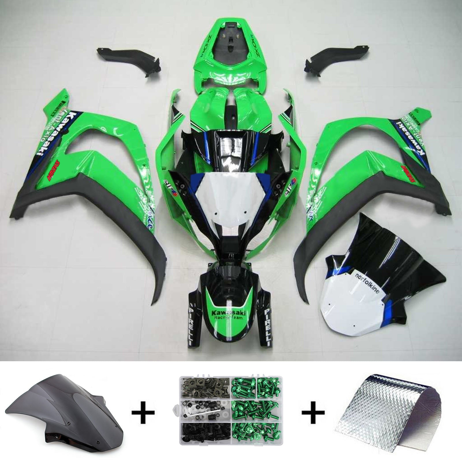 2011-2015 Kawasaki ZX10R Kit de carénage d'injection Bodywork Abs en plastique ajusté