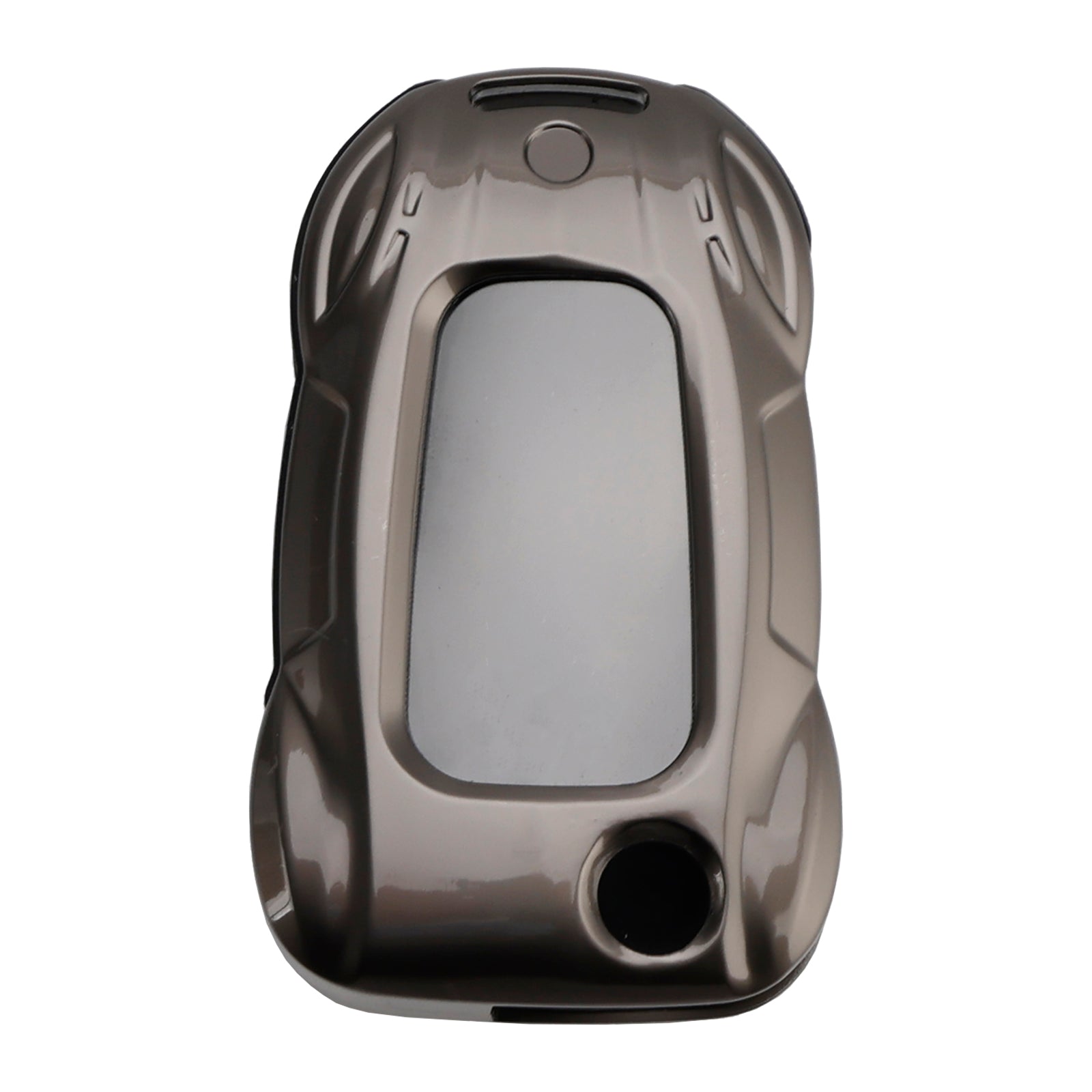 Funda para llaves de coche de piel gris y zinc para VW Polo Skoda, aleación de zinc y protección para llaves de coche.
