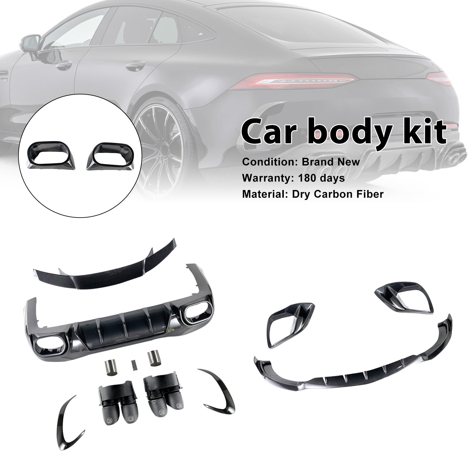 Kit carrosserie pare-chocs en fibre de carbone pour Mercedes-Benz AMG GT63 X290 4 portes (2021-2026)