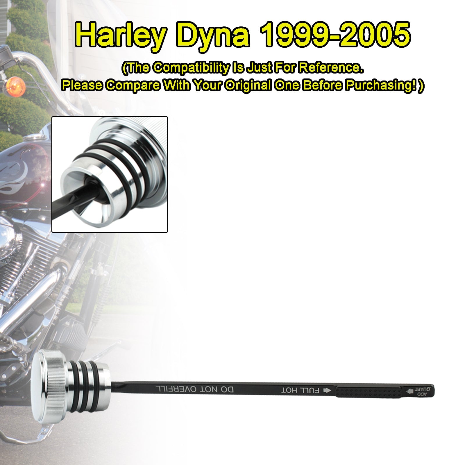 Tapa del tanque de medidor de aceite, 0710 Stopper-0150 para súper glidio FXDX FXDL DYNA 99-05