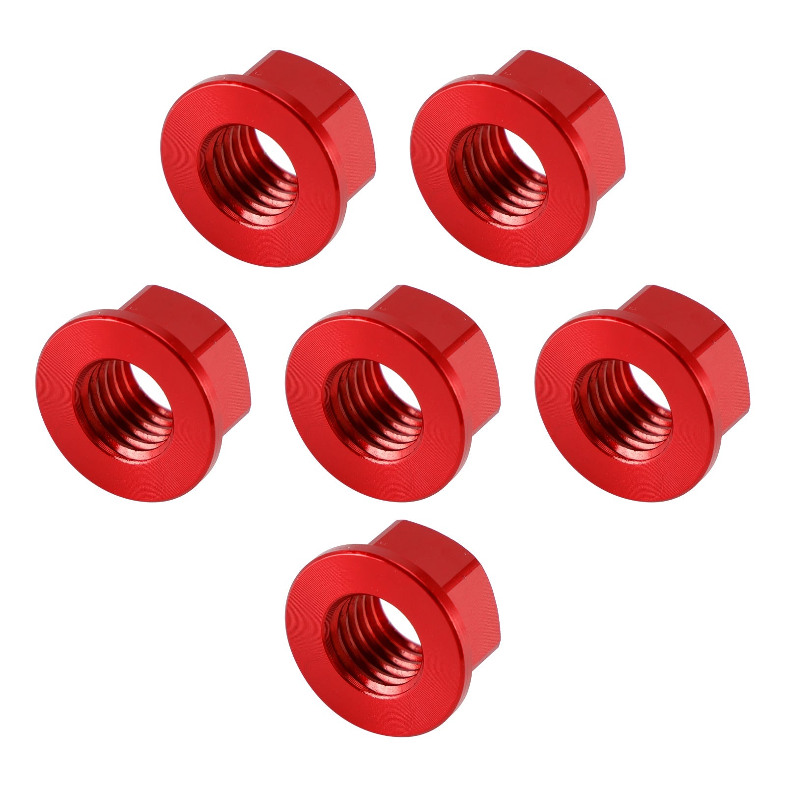 6 tuercas de brida de piñón trasero de aluminio M10 x 1,5 mm, color rojo para motocicleta