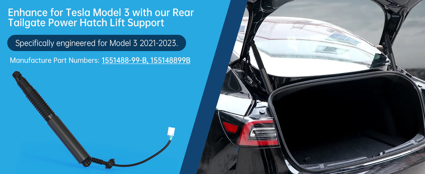 Struthz elektrische achterklepsteun links voor Tesla Model 3 (2021-2023)