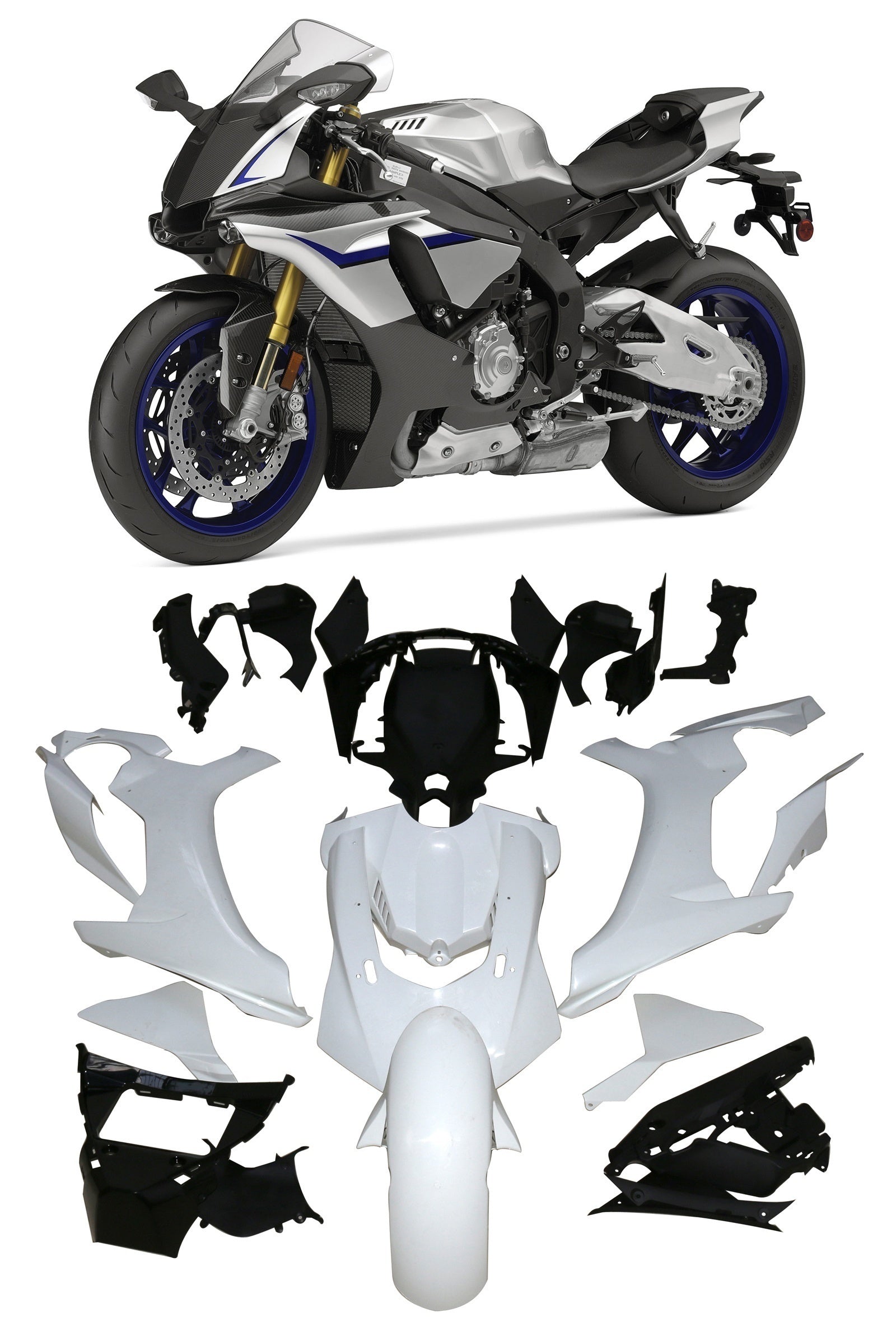 Kit de carénage par injection, carrosserie en plastique ABS, compatible avec Yamaha YZF 1000 R1 2015-2019