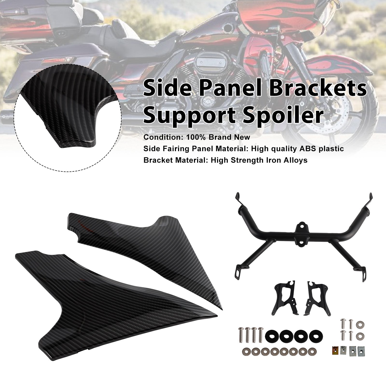 Staffe del pannello laterale per staffa spoiler Harley Road Glide CVO ST FLTRXSTSE dal 2024 in poi