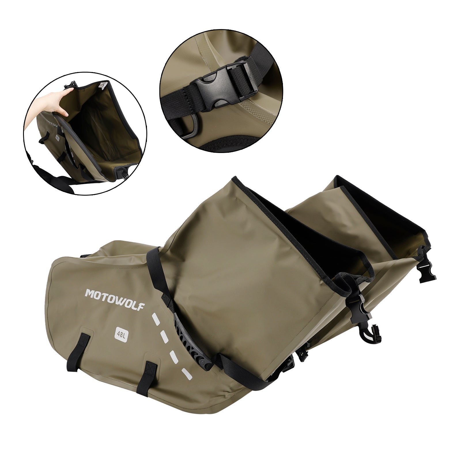 Bijpassende stoel met bijpassend gekleurd zadel, 86 L, groen, voor scooter en motorfiets