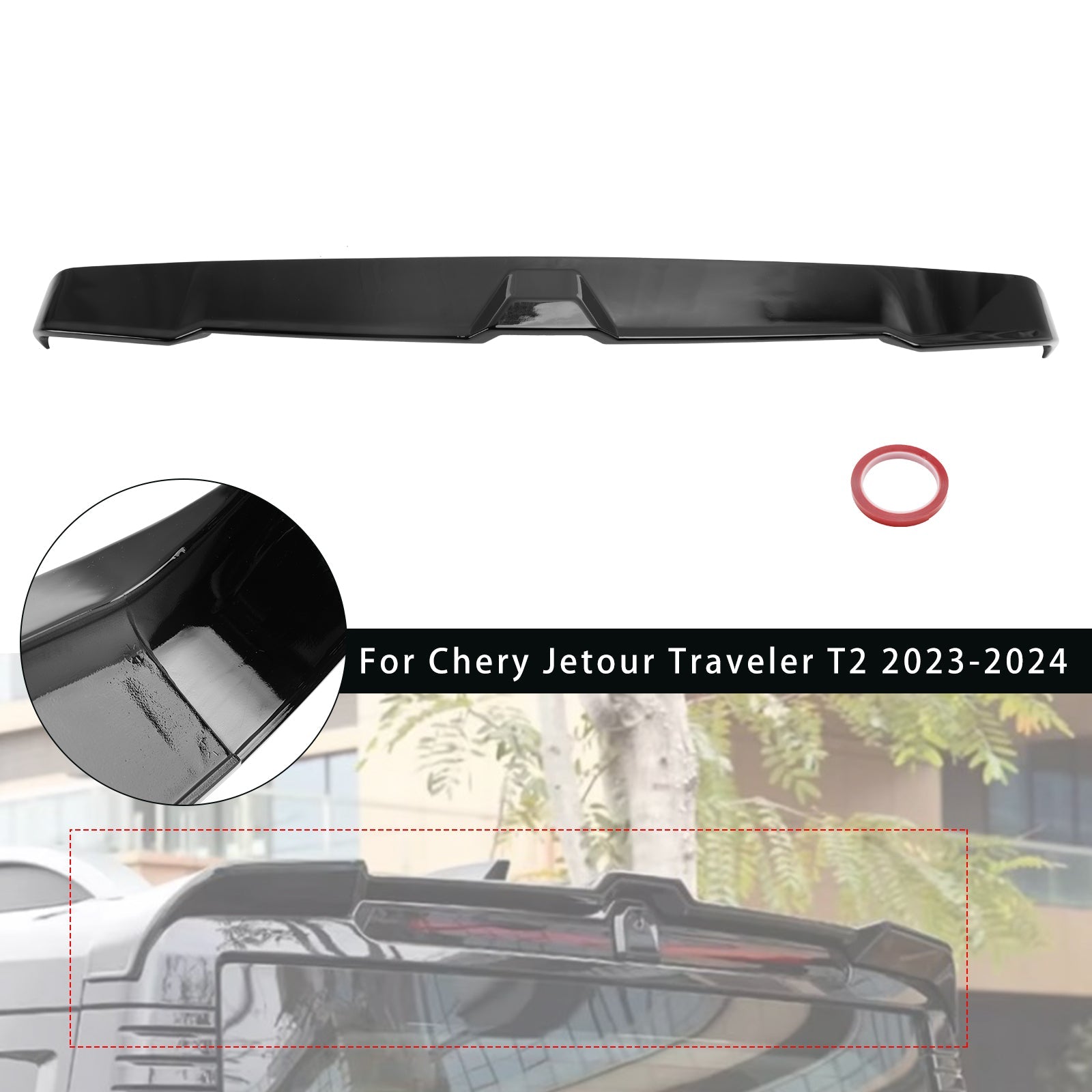 Spoiler bagagliaio posteriore nero lucido Chery Jetour Traveller T2 2023-2024