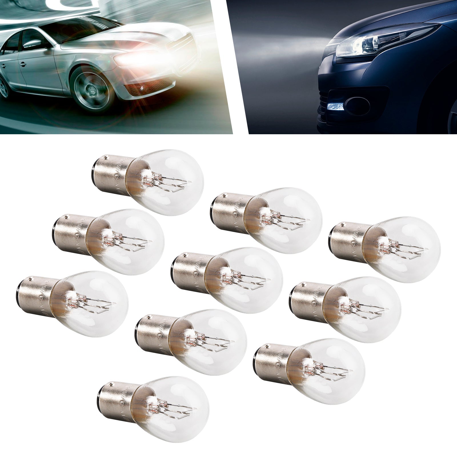 Lotto di 10 lampadine tubolari per l'illuminazione auto P21/5 W Bay15d 7528 12 V 21/5 W per Osram