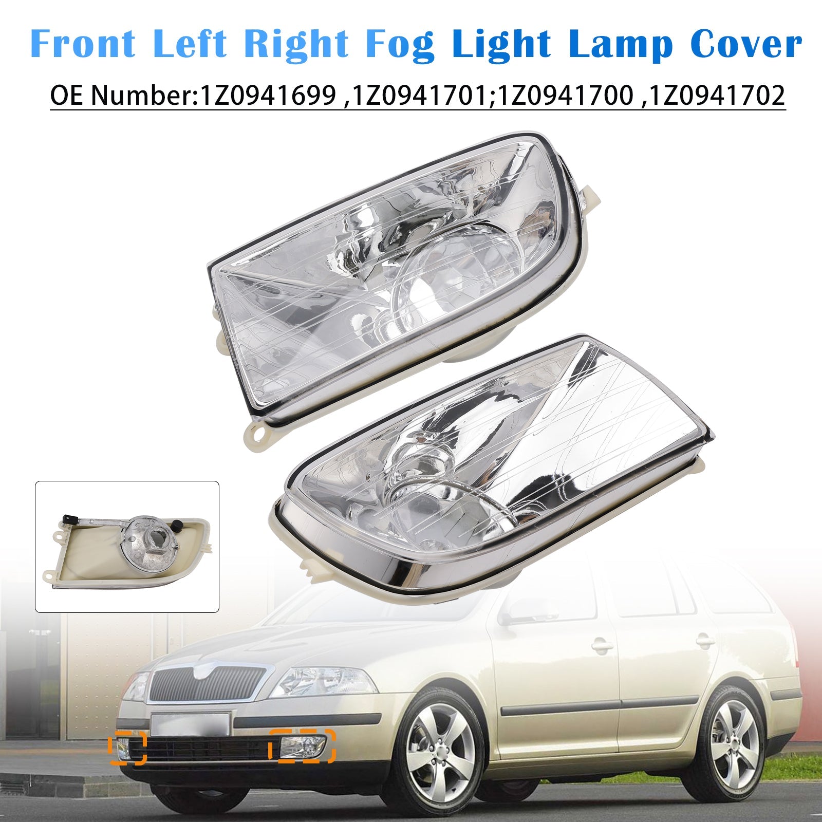 Mistlamp Cover 1Z0941701 1Z0941702 voor Skoda Octavia II 04-08