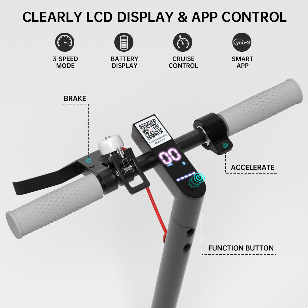 Scooter eléctrico plegable 350W - Autonomía de 35 km - 30 km/h Max - UL2272