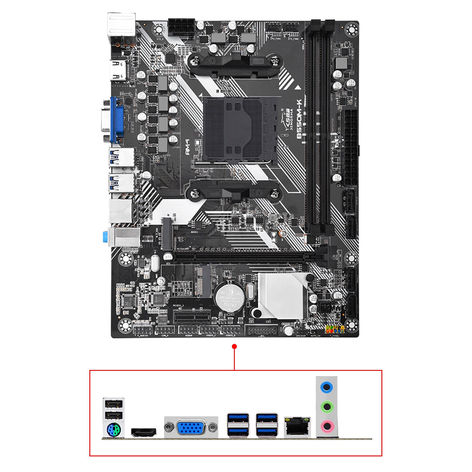 Carte mère B550M-K avec protocole AM4 et disque dur M.2 Ryzen 3-5