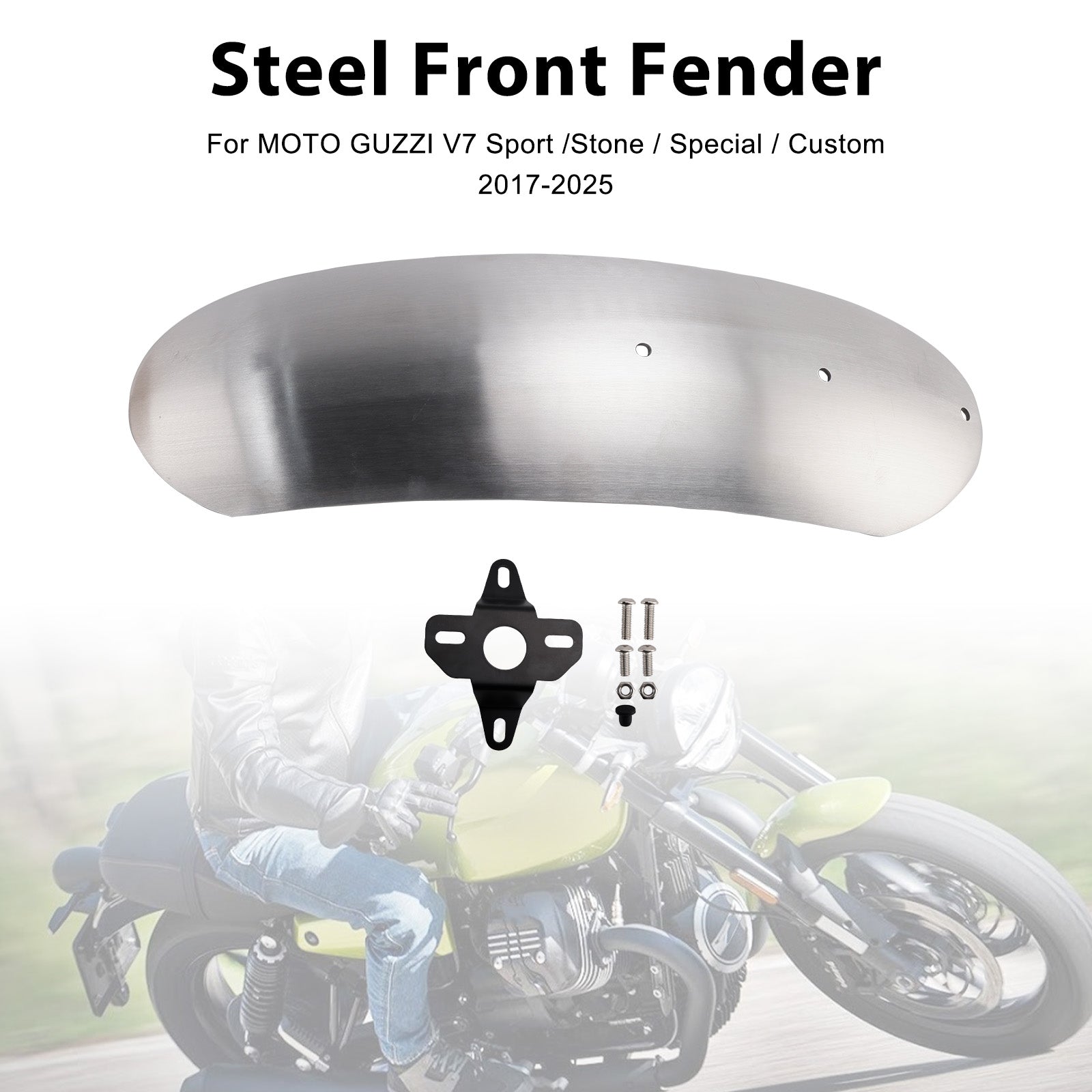 Parafango Anteriore in Acciaio Compatibile con MOTO GUZZI V7 Stone Special 2017-2025