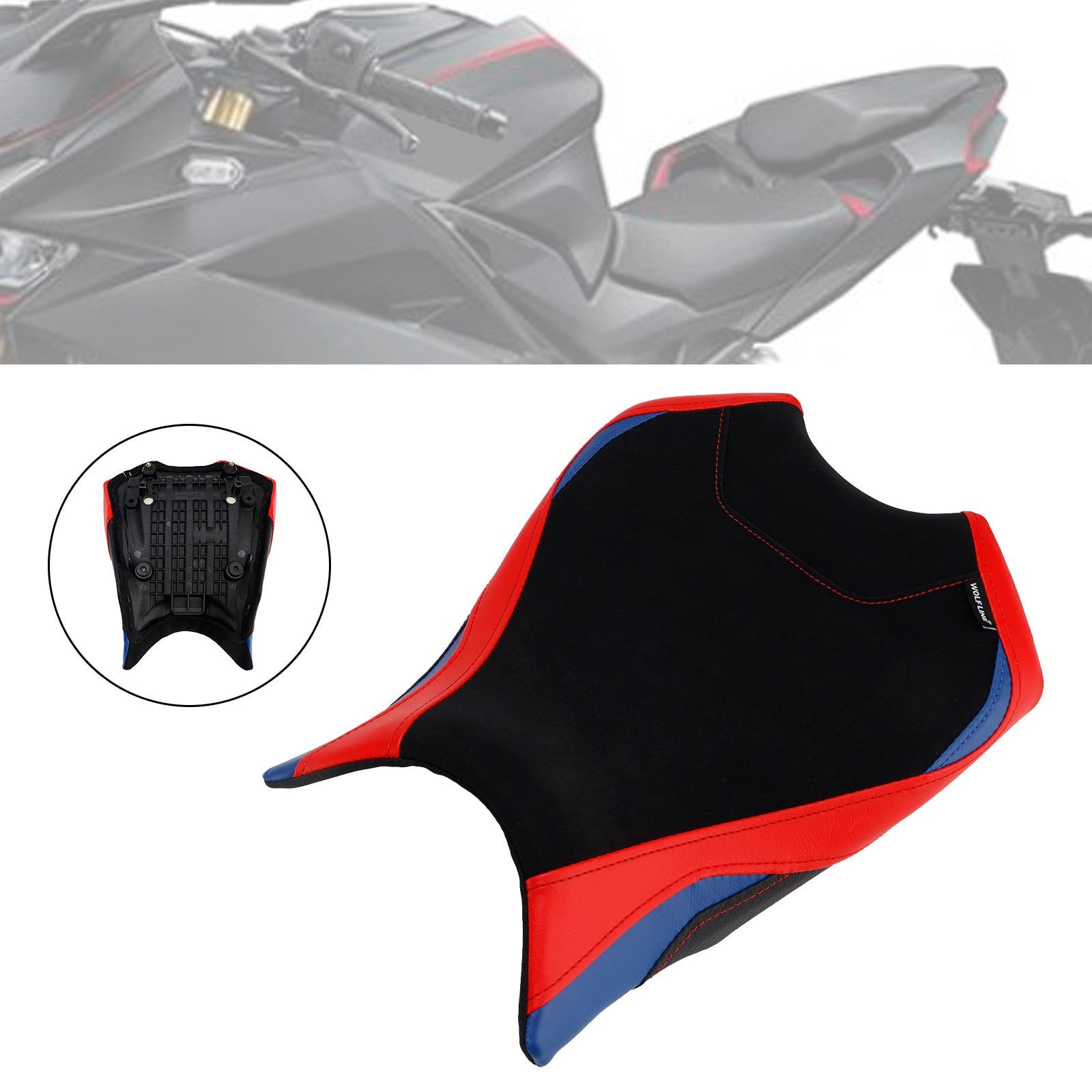 Coussin inférieur de siège conducteur Raider noir pour Honda CBR250RR (2017-2025).