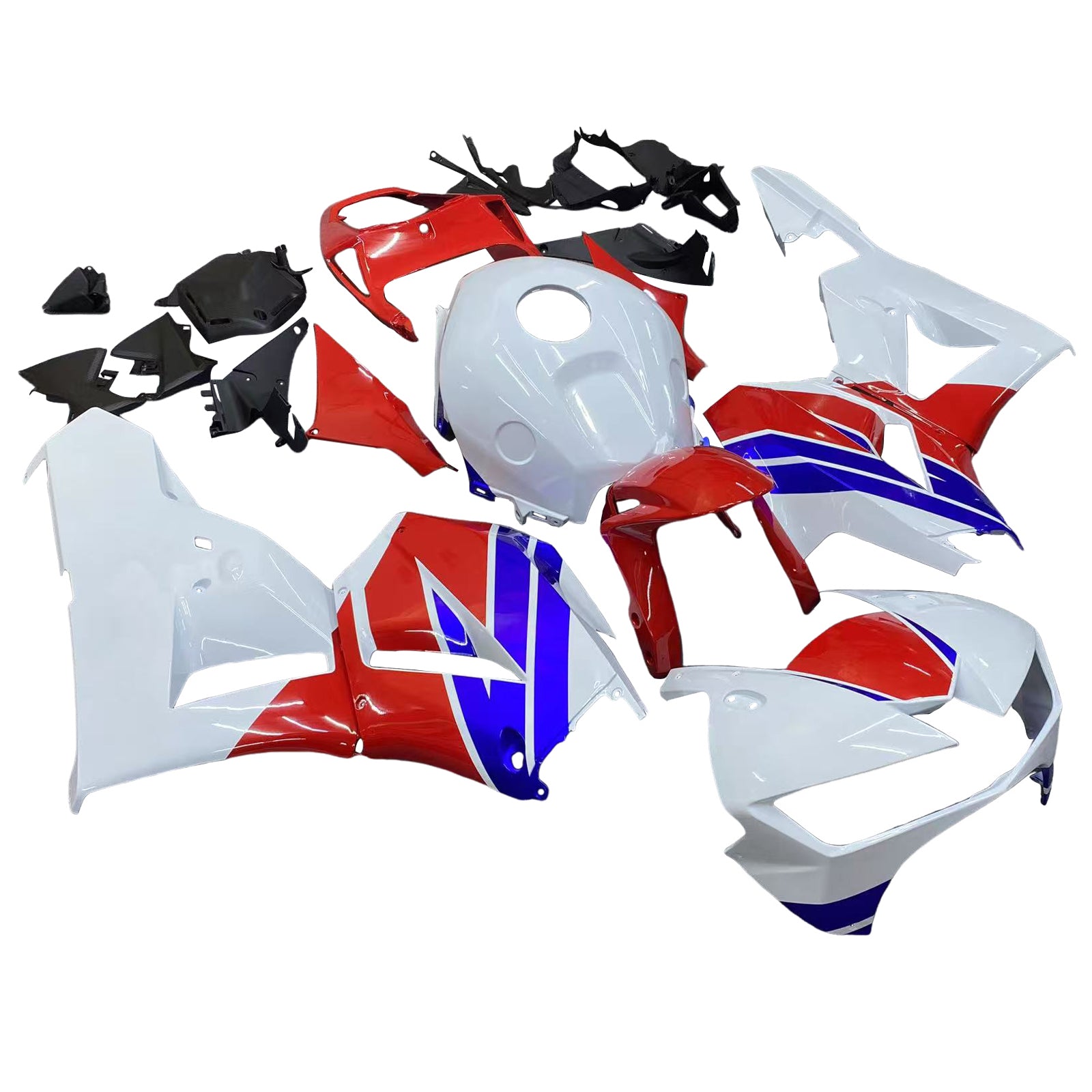 Kit de carénage en plastique ABS moulé par injection blanc et bleu pour Honda CBR600RR 2013-2020