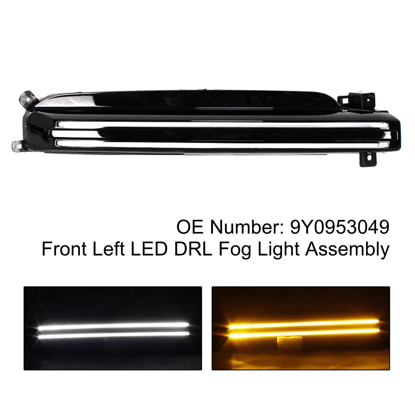 Ensemble de feux antibrouillard avant gauche à LED DRL pour Porsche Cayenne Turbo 2018-2022 9Y0953049