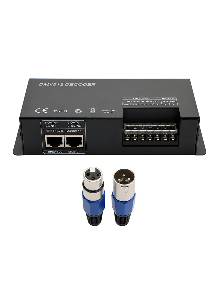 DMX 512 dekoder na 4 kanale RGBW PWM, pogonski gonilnik, krmilnik LED lahkega pasu