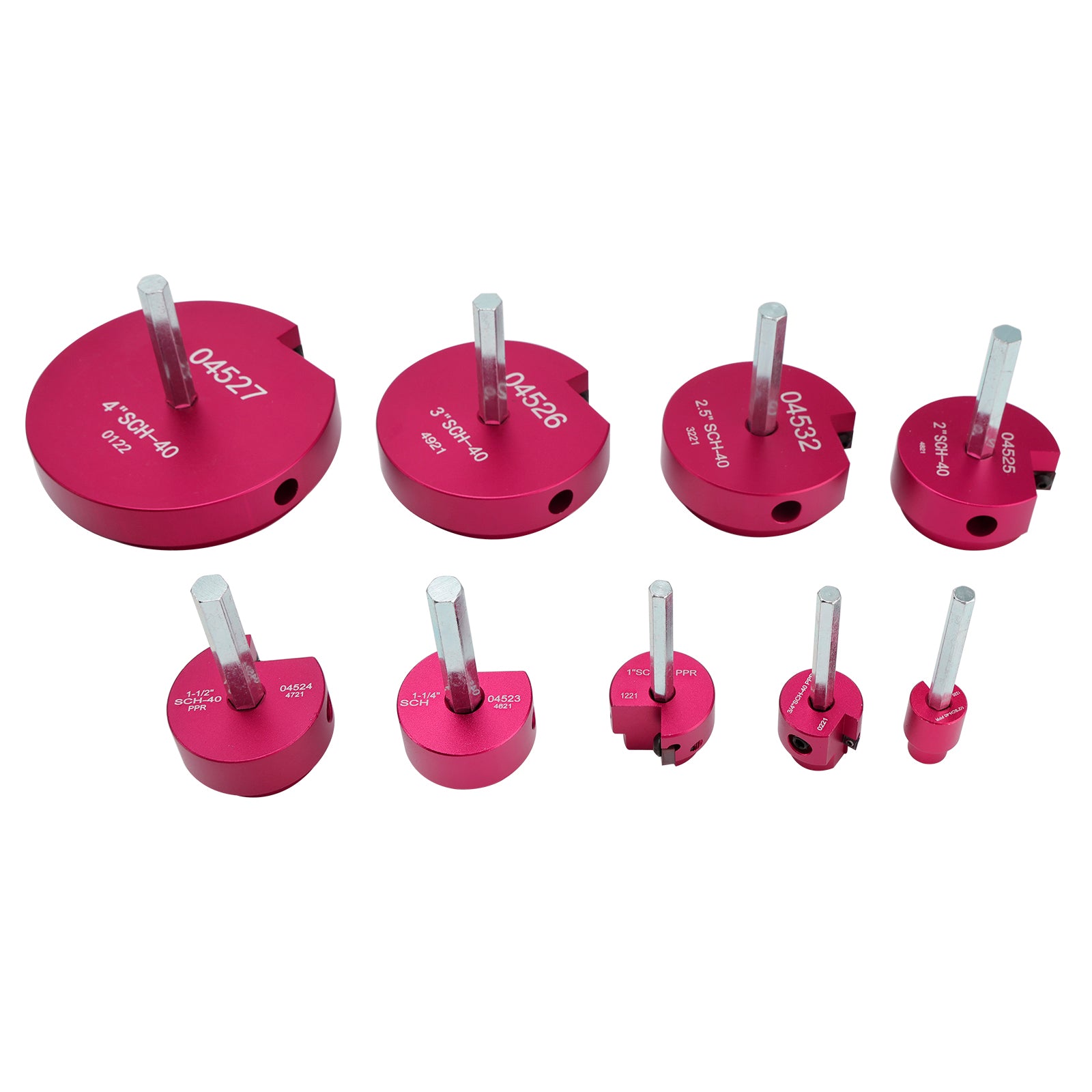 Kit de 9 Alésoirs pour Tuyaux PVC - Outil de Nettoyage pour Raccords - Pour perceuses 1/2"