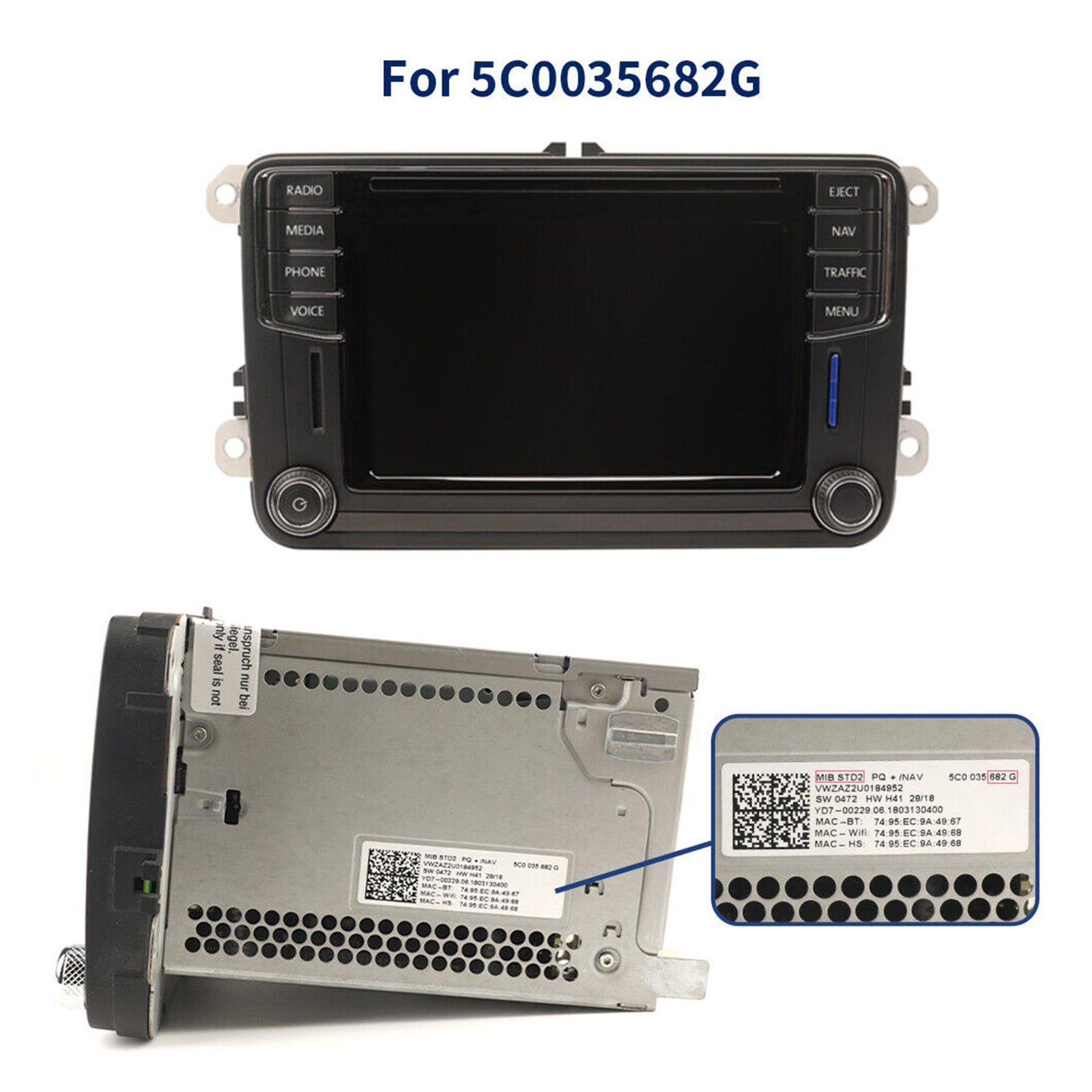 6,5-calowy ekran dotykowy LCD do VW Skoda MIB STD2 684 200 TDO-WVGA0633F00045