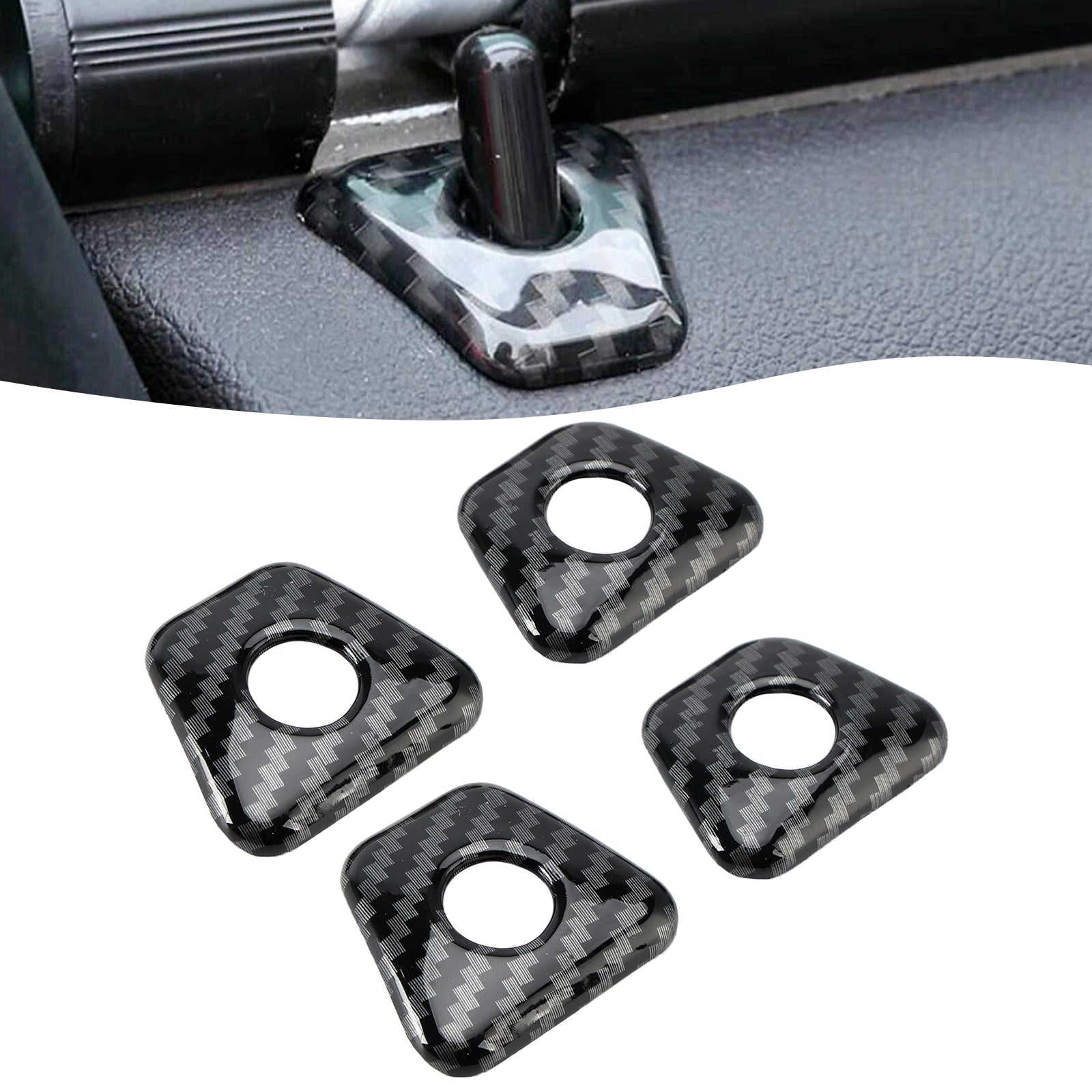 Garniture de cadre de verrouillage de porte intérieure en fibre de carbone pour BMW Série 5 G30 2018-2022