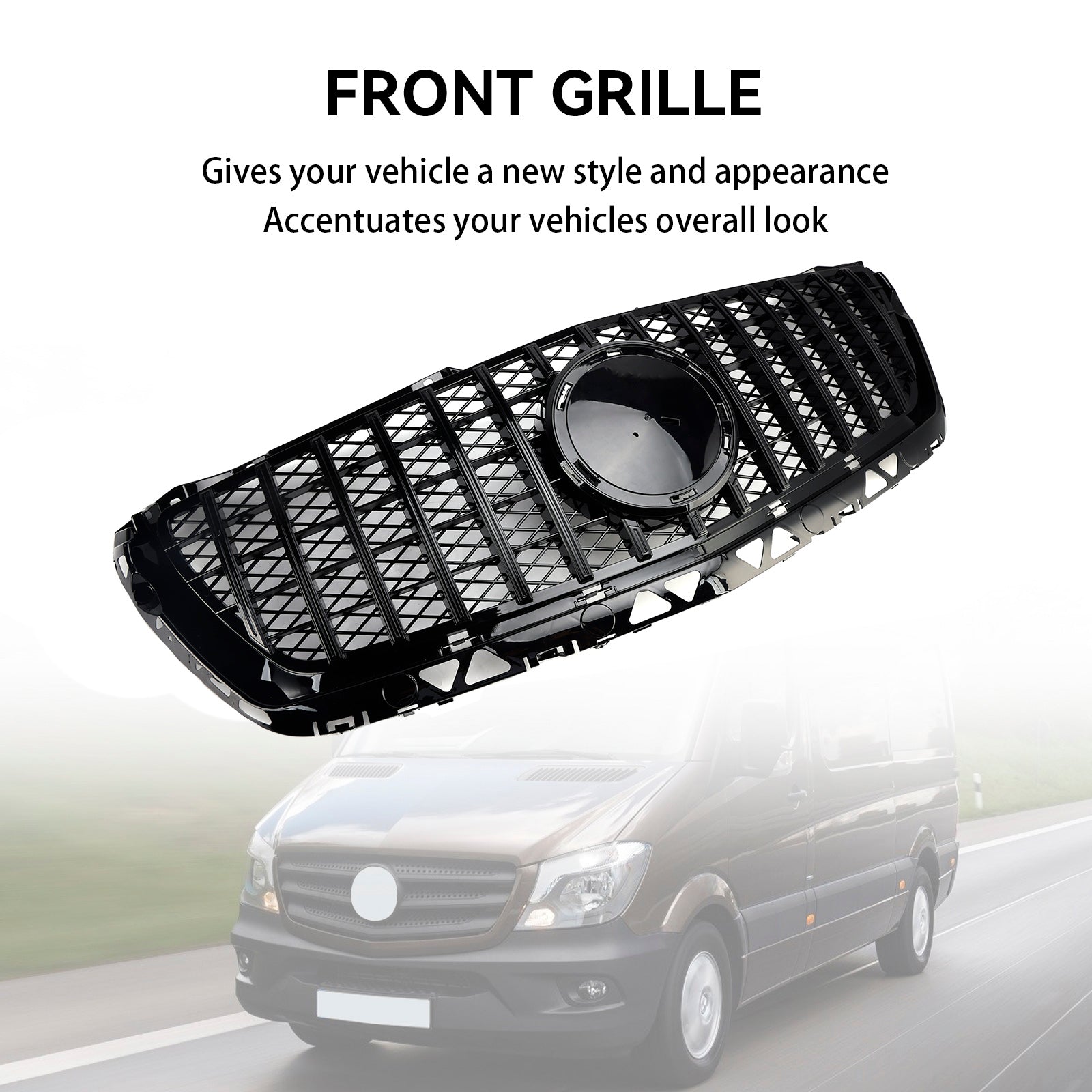 Black Front Bumper Grill Grille Pour Mercedes Benz Sprinter W906 2014-2018