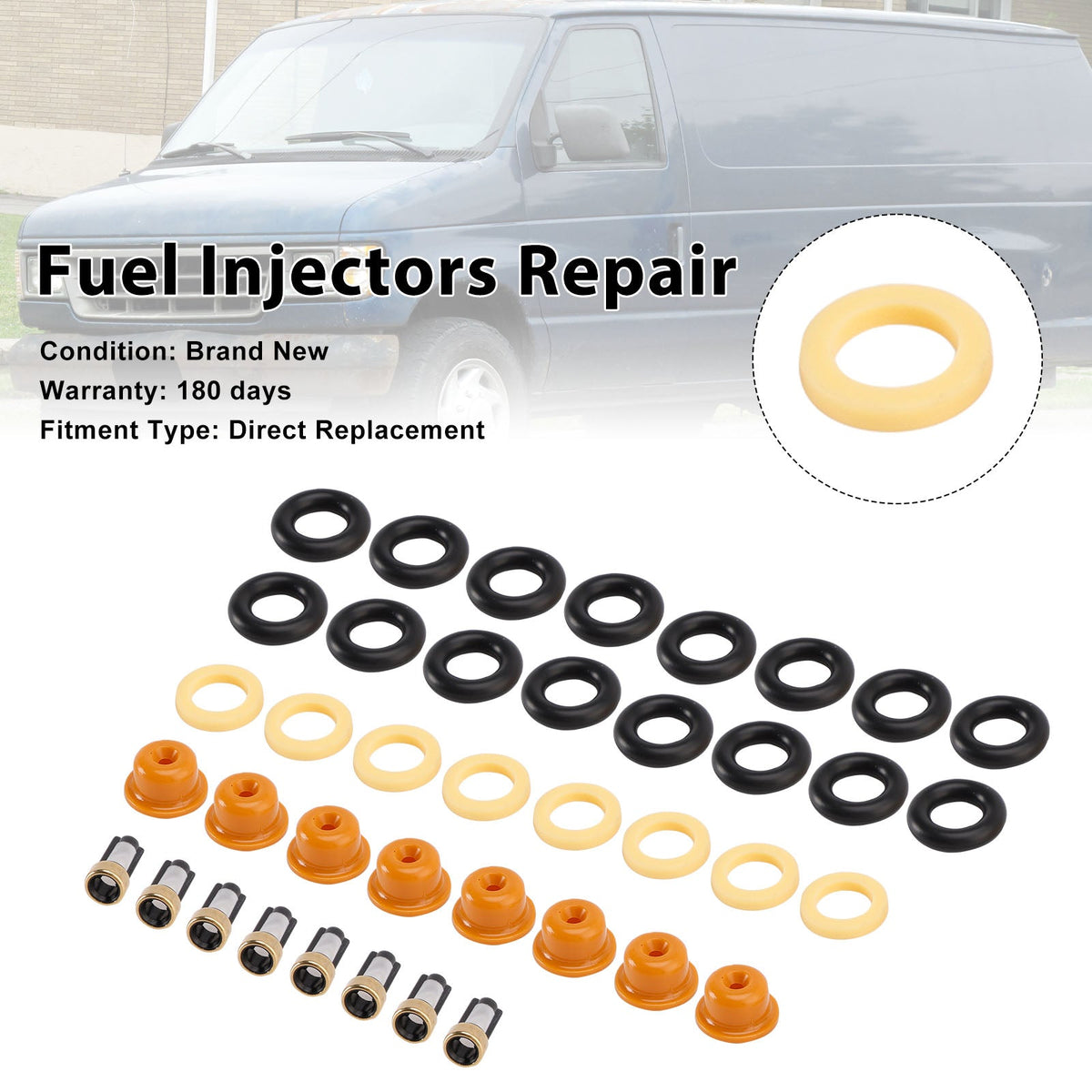 Junta tórica del inyector de combustible 280150947 compatible con Ford F-250 y F-350, motor V8 de 7,5 L, 1995-1997