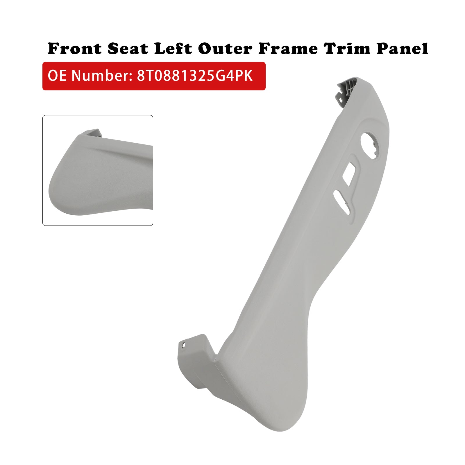 Garniture de cadre extérieur de siège avant gauche 8T0881325G4PK pour Audi A4 A5 A6 A7