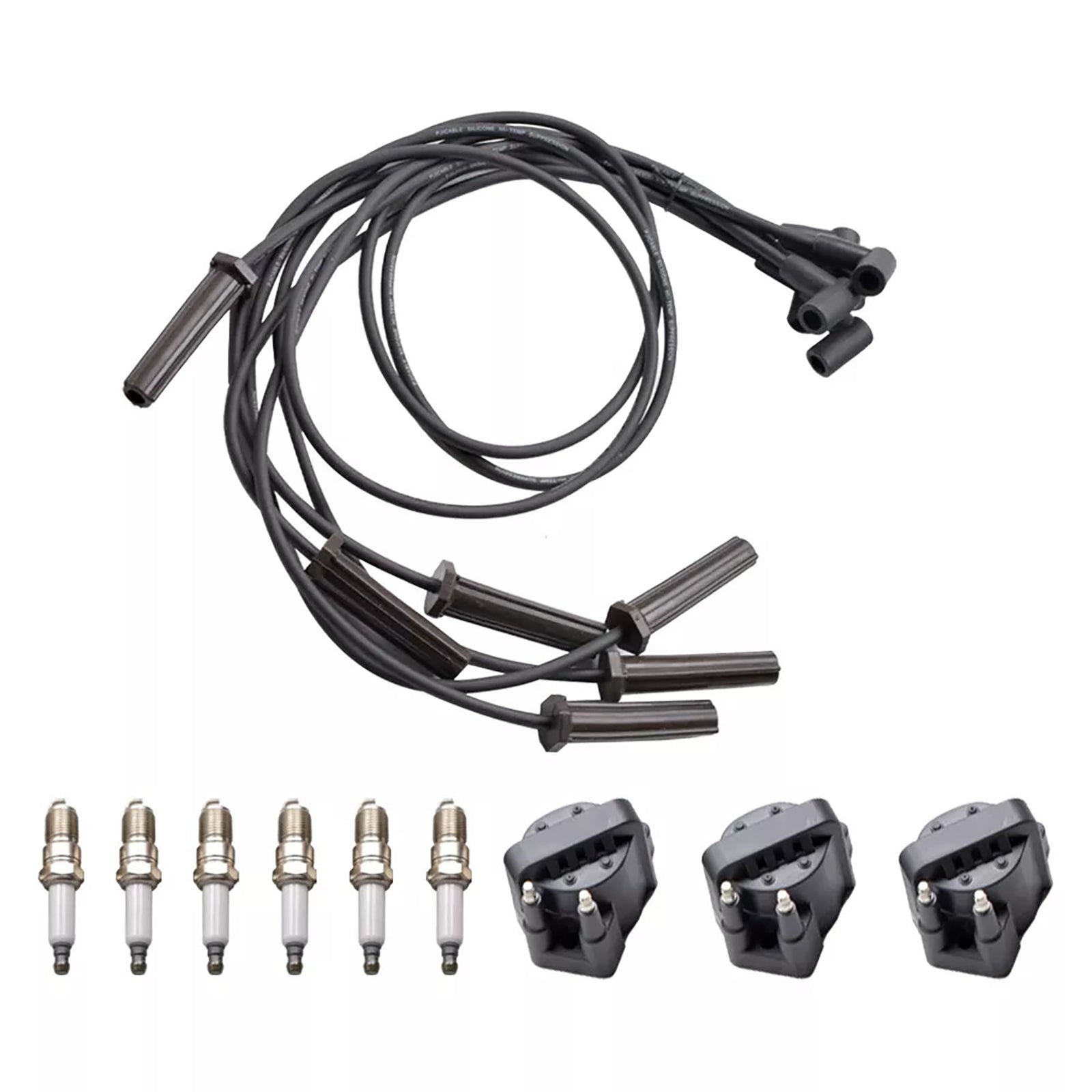 Buick Lucerne 3,8L V6 2007-2008 6 sytytystulppaa + 3 DR39 sytytyspuolaa + 6 johtoa 19353734 10472401