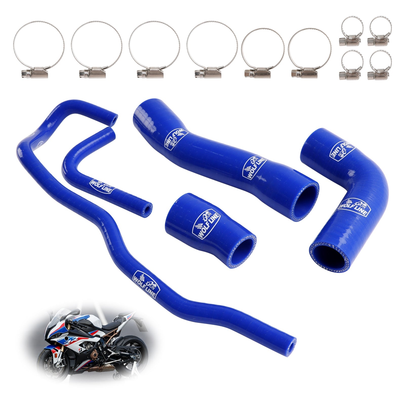 Kit de durites de refroidissement en silicone pour radiateur BMW S1000RR 2019-2023