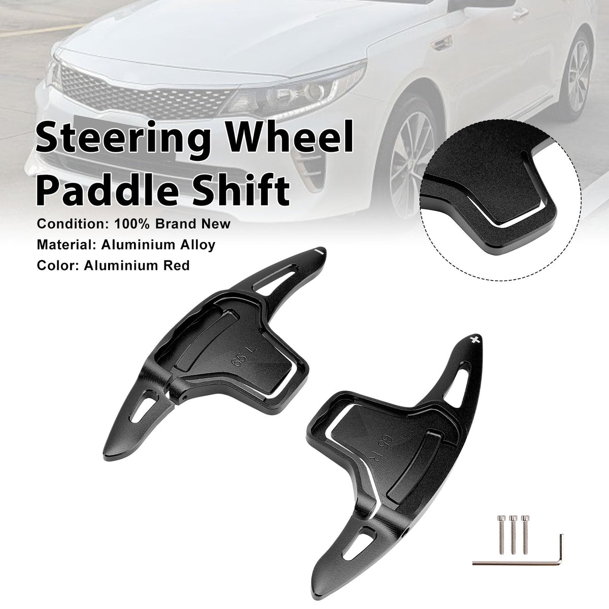 Stuurschakelpaddles voor Kia K5 2016-2019, zwart aluminium