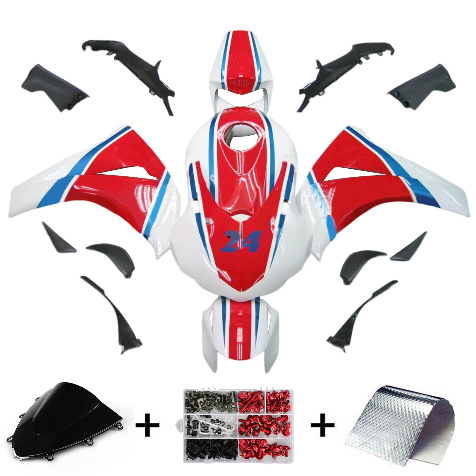 Kit de carénage injecté en plastique ABS pour Honda CBR1000RR 2008-2011
