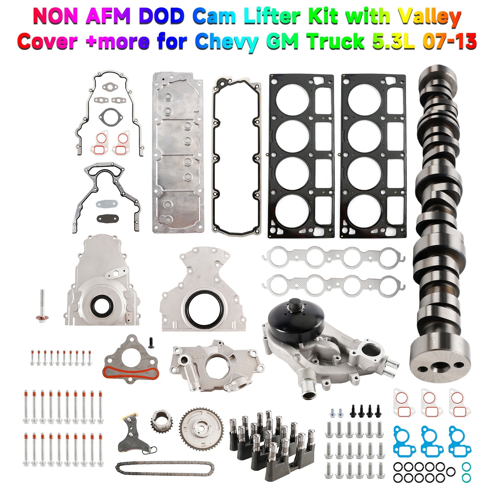 Kit de poussoir d'arbre à cames DOD NON AFM avec couvercle de vallée 12646386 12499225 pour CHEVROLET SILVERADO 1500 CLASSIC 5,3 L 5 328 CC 325 CID V8 FLEX OHV 2007
