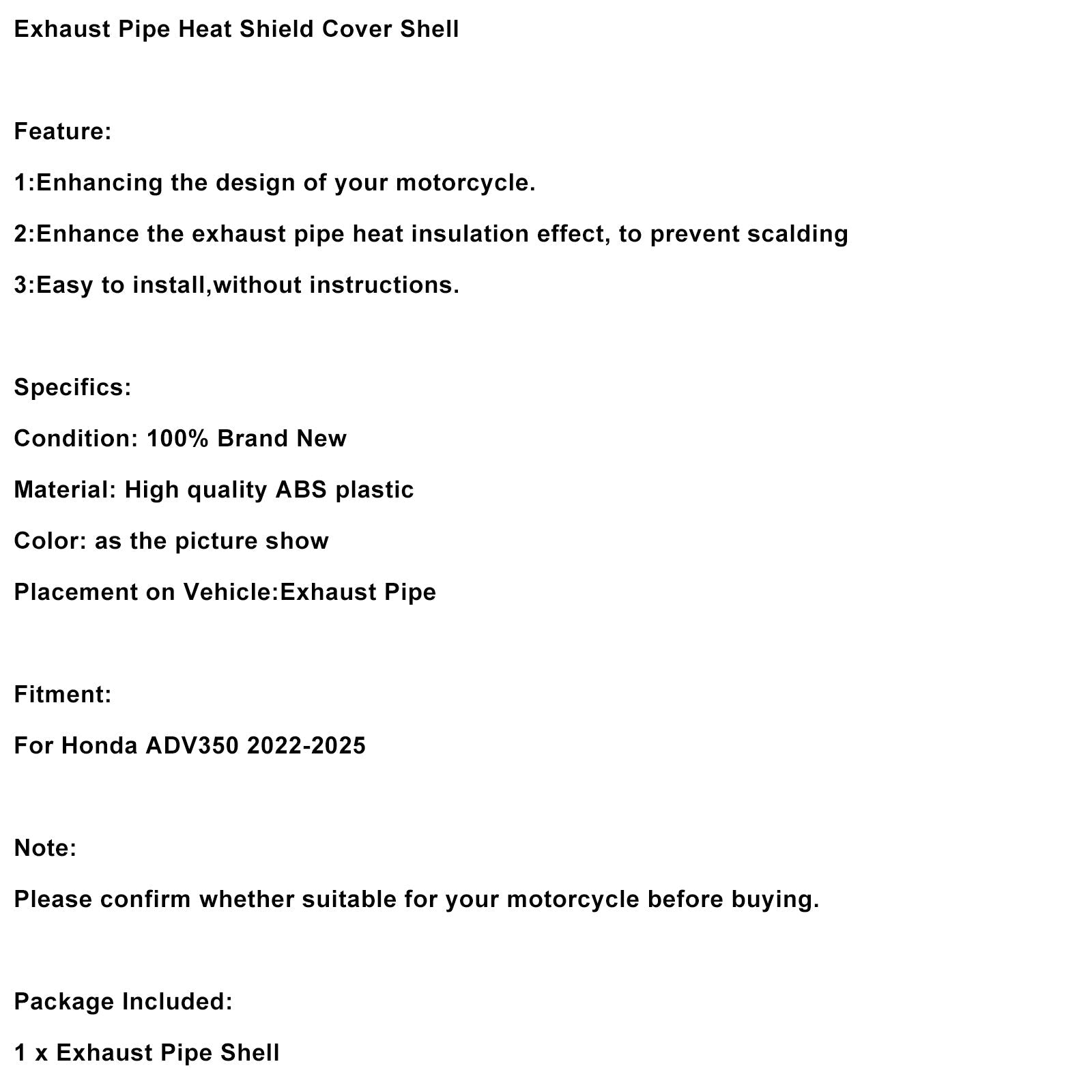 Thermische beschermhoes voor slang' Honda ADV 350 2022-2024 uitlaat