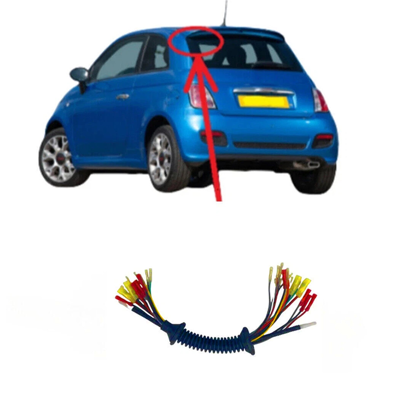 Arnés de cableado del portón trasero para Fiat 500 2007-2015