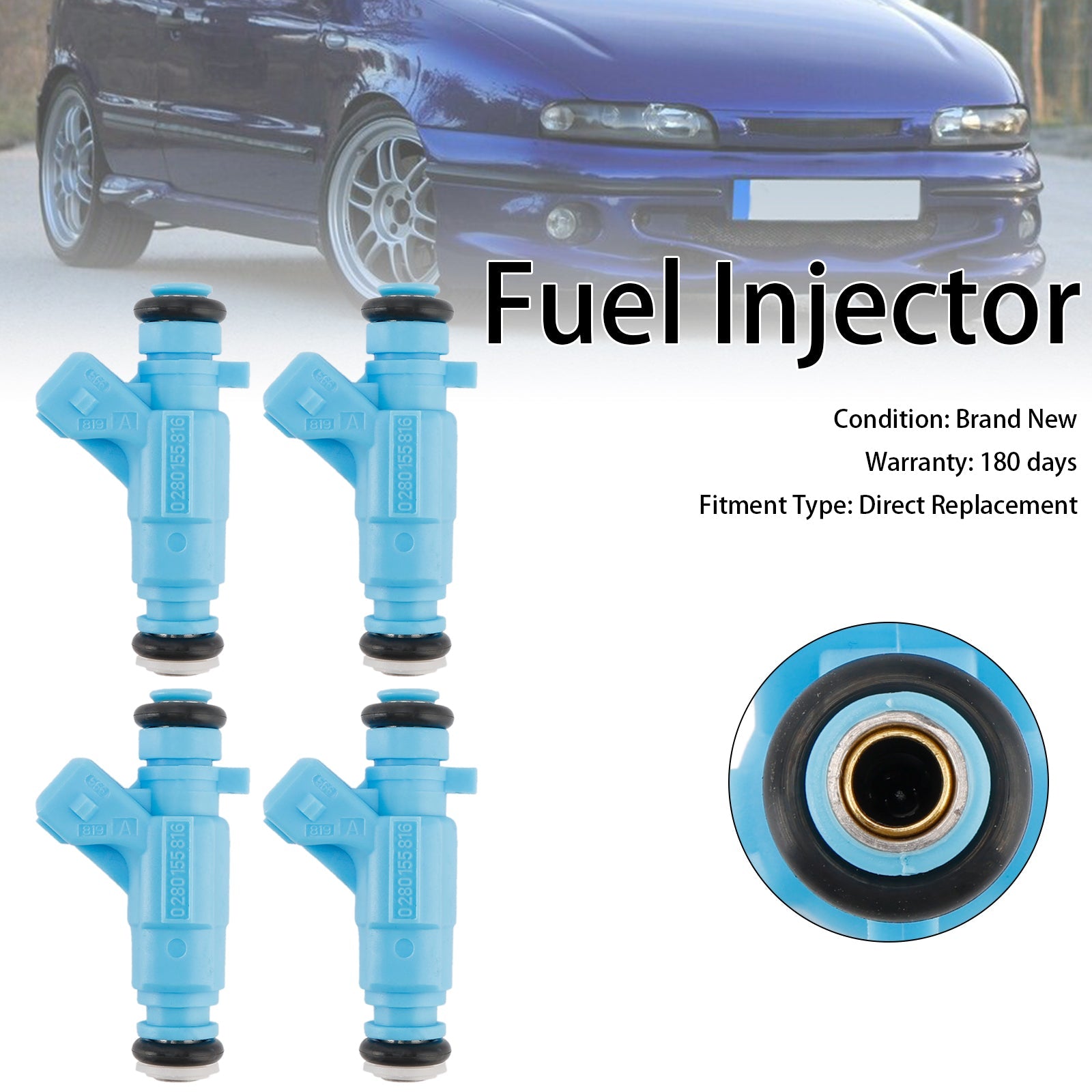 Inyector de combustible 0280155816 Adaptado al Fiat Bravo Bravo I Palio Punto Siena Lancia y, 4 piezas