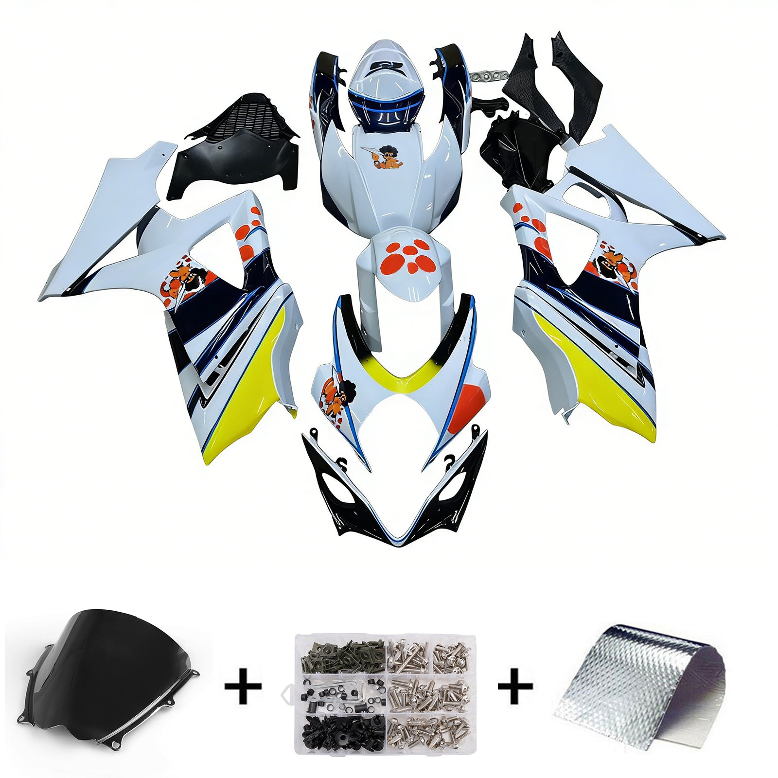 Kit de carénage par injection, carrosserie en plastique ABS, compatible avec Suzuki GSXR1000 2007-2008