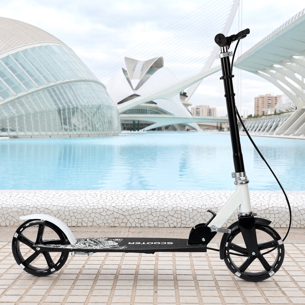 Trottinette Pliable Sans Moteur Violette pour Tous les Âges avec Roues PU Lumineuses Hauteur Réglable et Plateau Antidérapant
