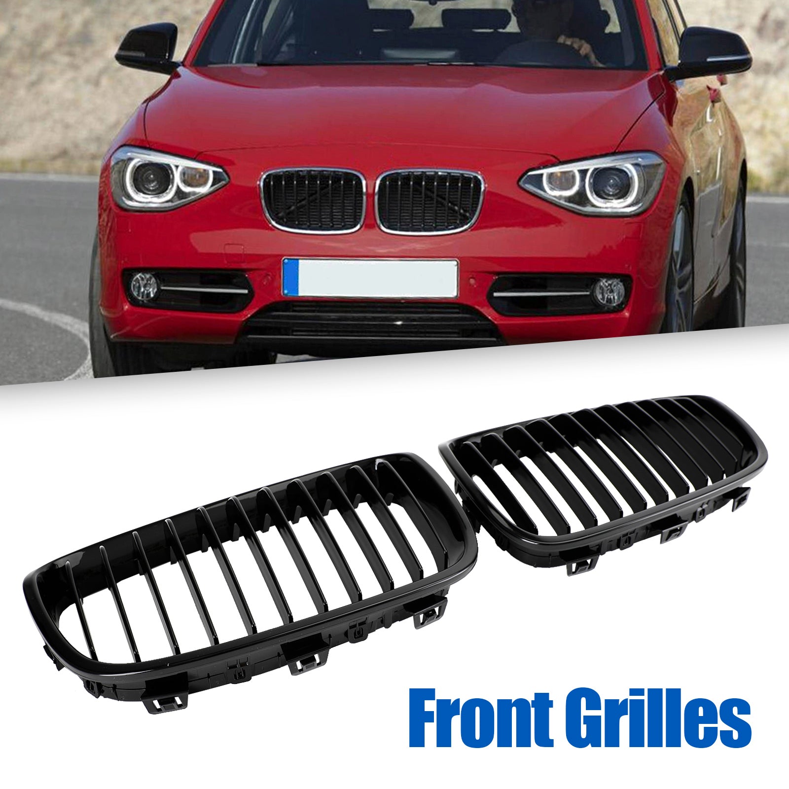 2012-2014 BMW Série 1 F20 F21 2PCS Grille de calandre de pare-chocs avant