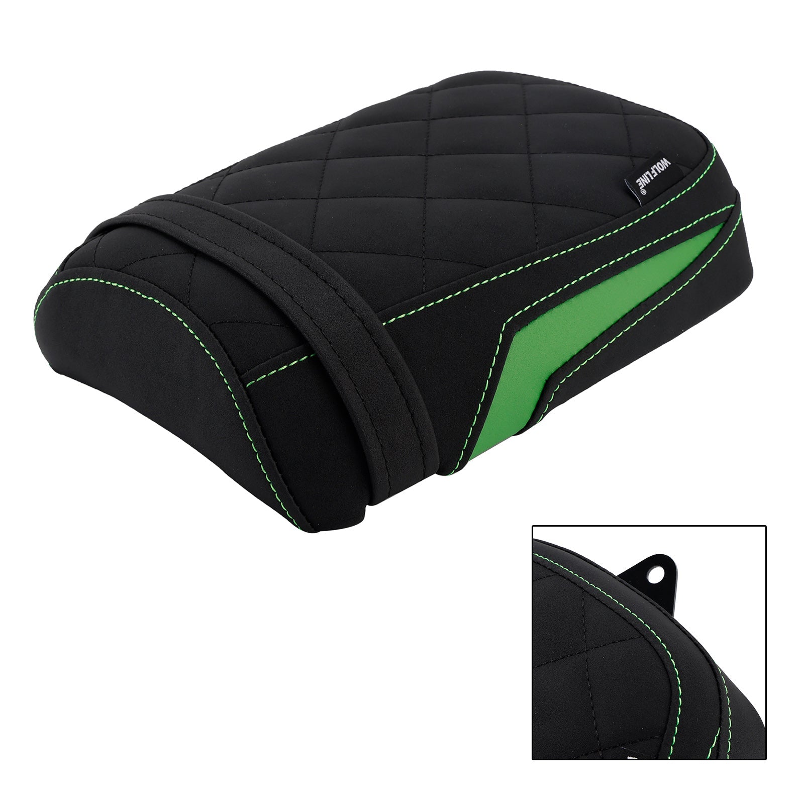 Coussin de selle passager arrière plat en polyuréthane noir pour Kawasaki Eliminator 500 (2024-2025).