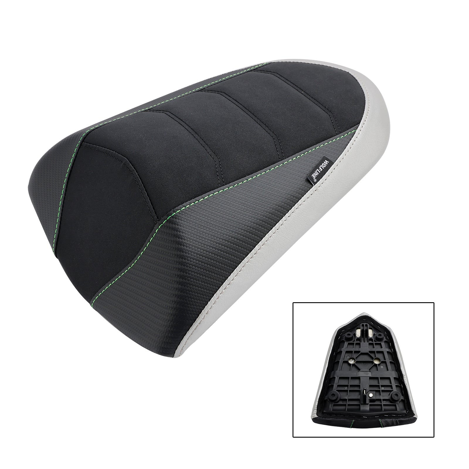 Coussin de siège passager arrière plat vert pour Kawasaki Ninja 1000SX 2022-2023
