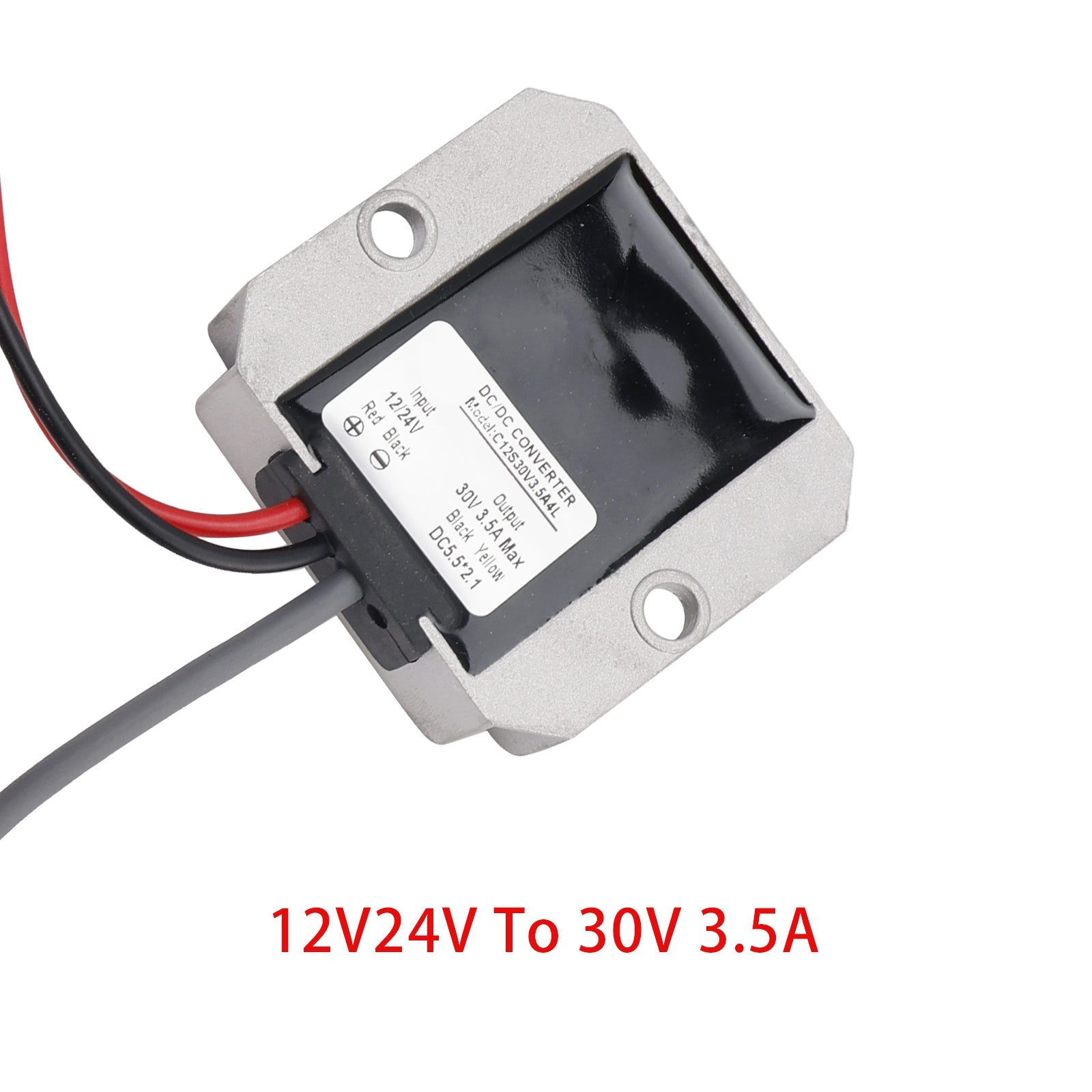 12 V/24 V - 30 V 3,5 A jännitteen lisäyksen muunnossarja tasavirtakaapelilla