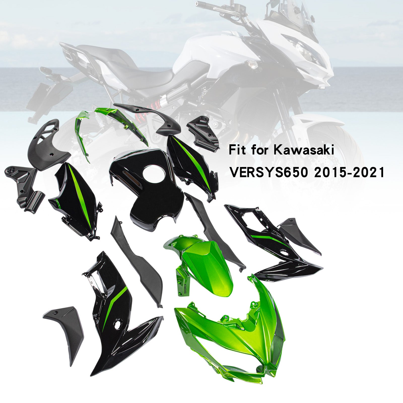 Carénage de carrosserie en plastique ABS d'injection adapté à Kawasaki VERSYS650 2015-2021