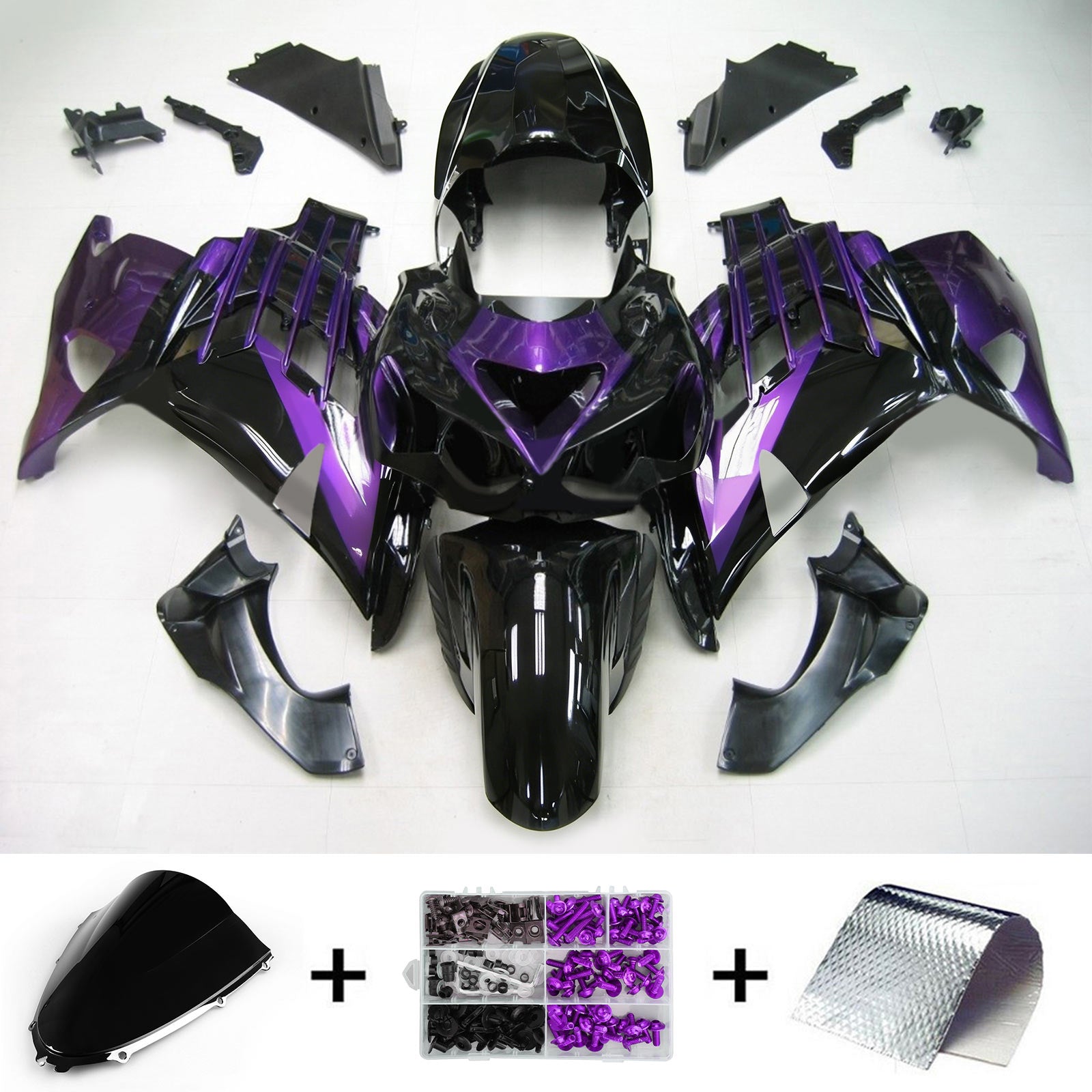 Kit de carénage par injection, carrosserie adaptée à la Kawasaki ZX14R ZZR1400 2012-2026