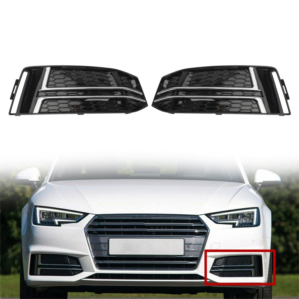 Paire Front Fog Light Cover pour AUDI A4 B9 S-LINE 2016-2018 Bumper Grille