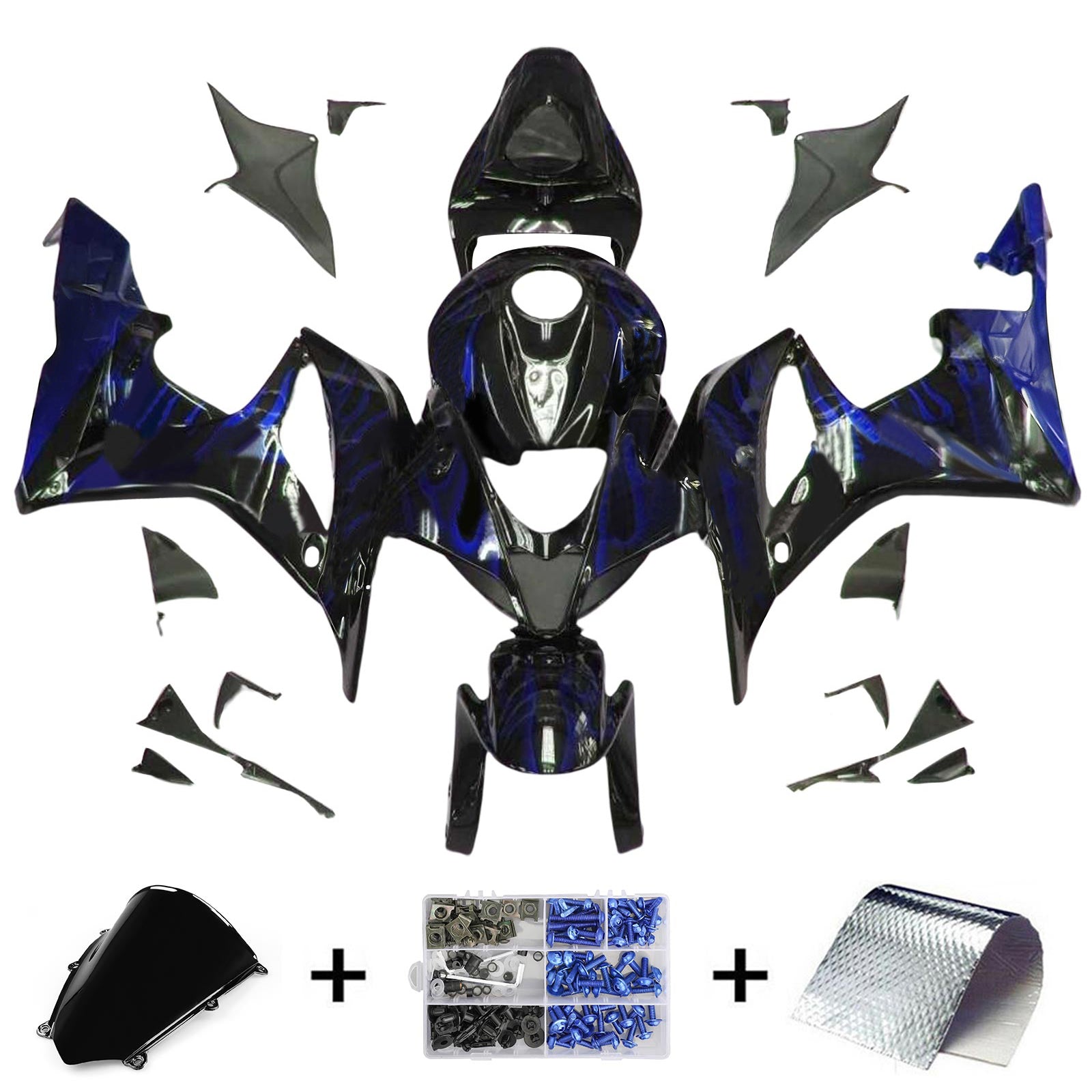 Kit de carenado de inyección, carrocería de plástico ABS para Honda CBR600RR 2007-2008 F5