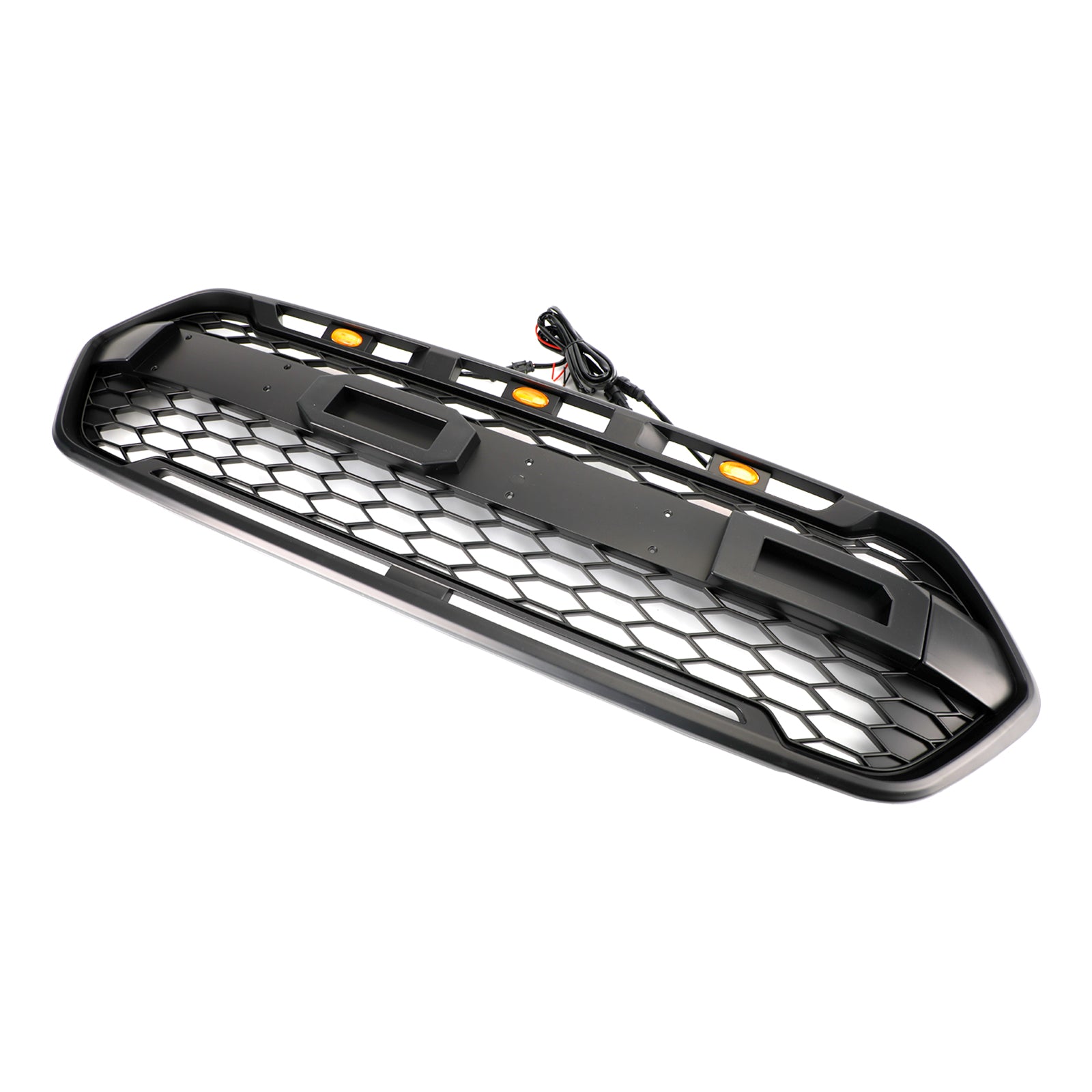 Matte Black Front Bumper Grille pour Ford Transit Custom Trail 2018-2023 W/ 3LED