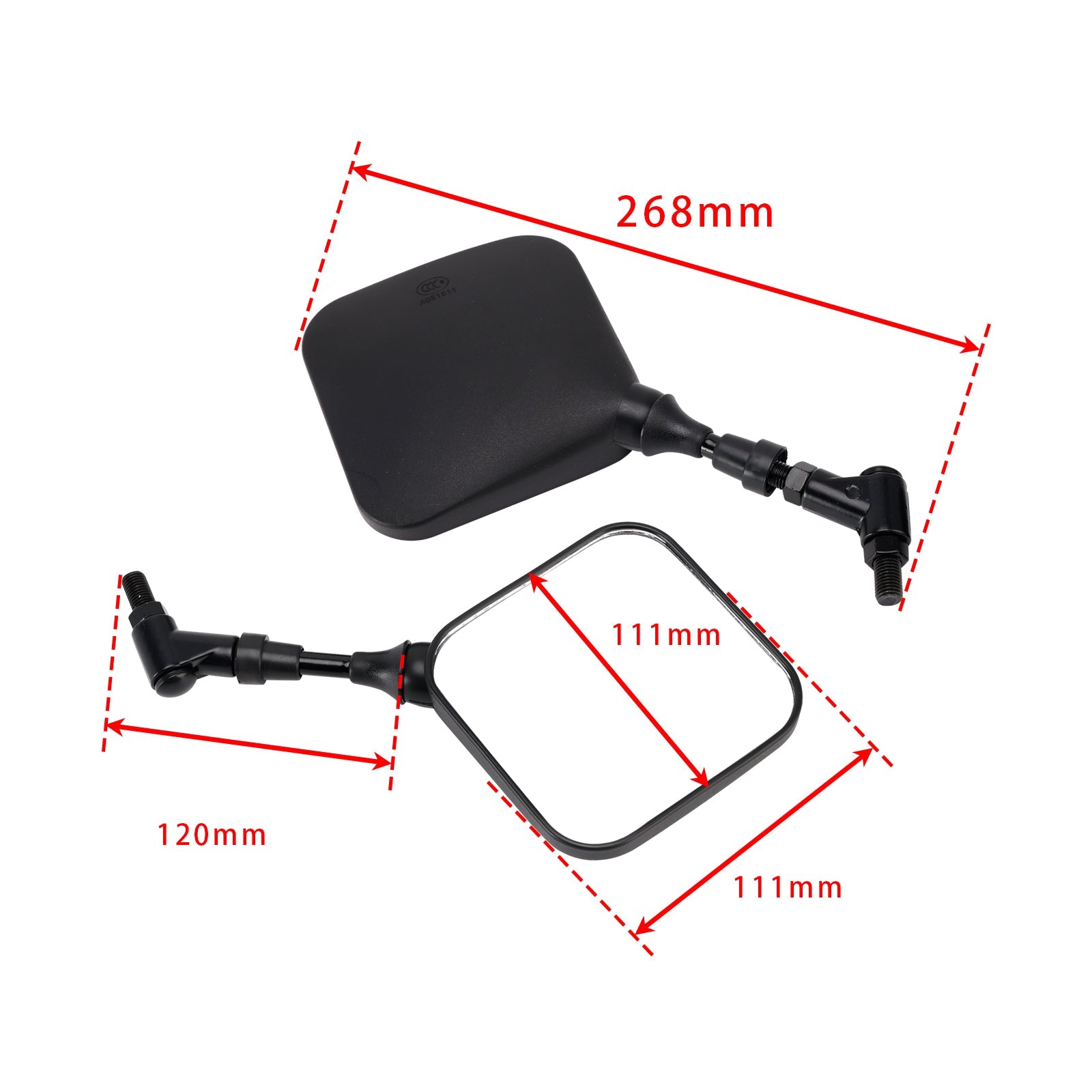 Spiegelset voor Suzuki DR200, DR250, DR350, DRZ400 S SM en DR650 S SE.