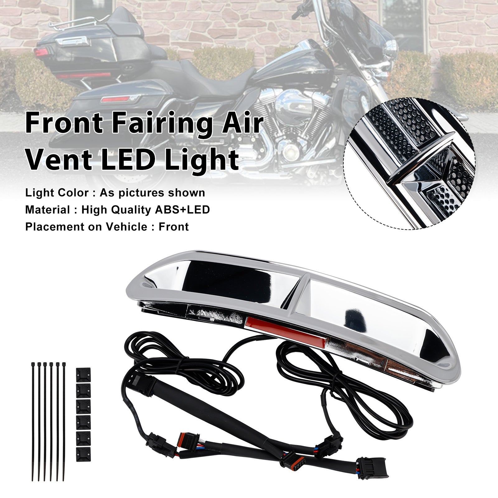 Illuminazione a LED per presa d'aria della carenatura anteriore per Touring Street Glide 2014-2024