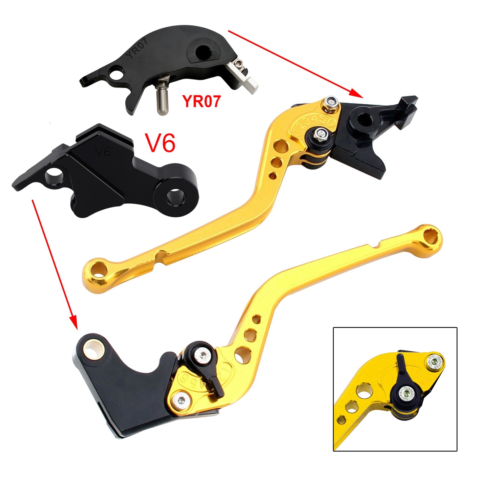Levier de frein et d'embrayage long compatible avec YAMAHA XSR900 XSR900GP MT-09 MT-09SP 2024-2025