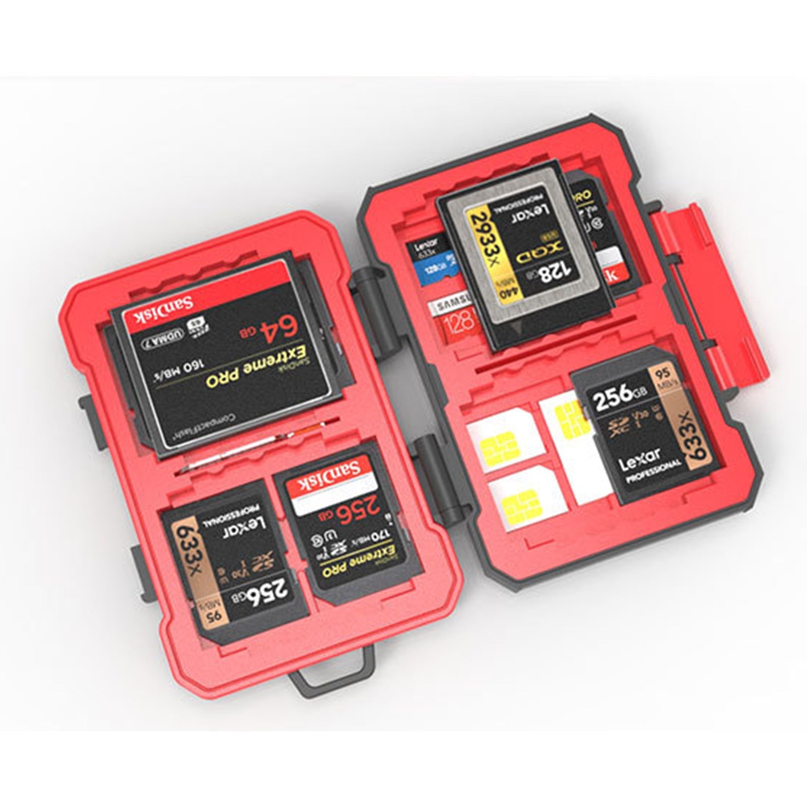 Camera-geheugenkaart beschermdoos, waterdichte en anti-val SD-kaart opbergdoos