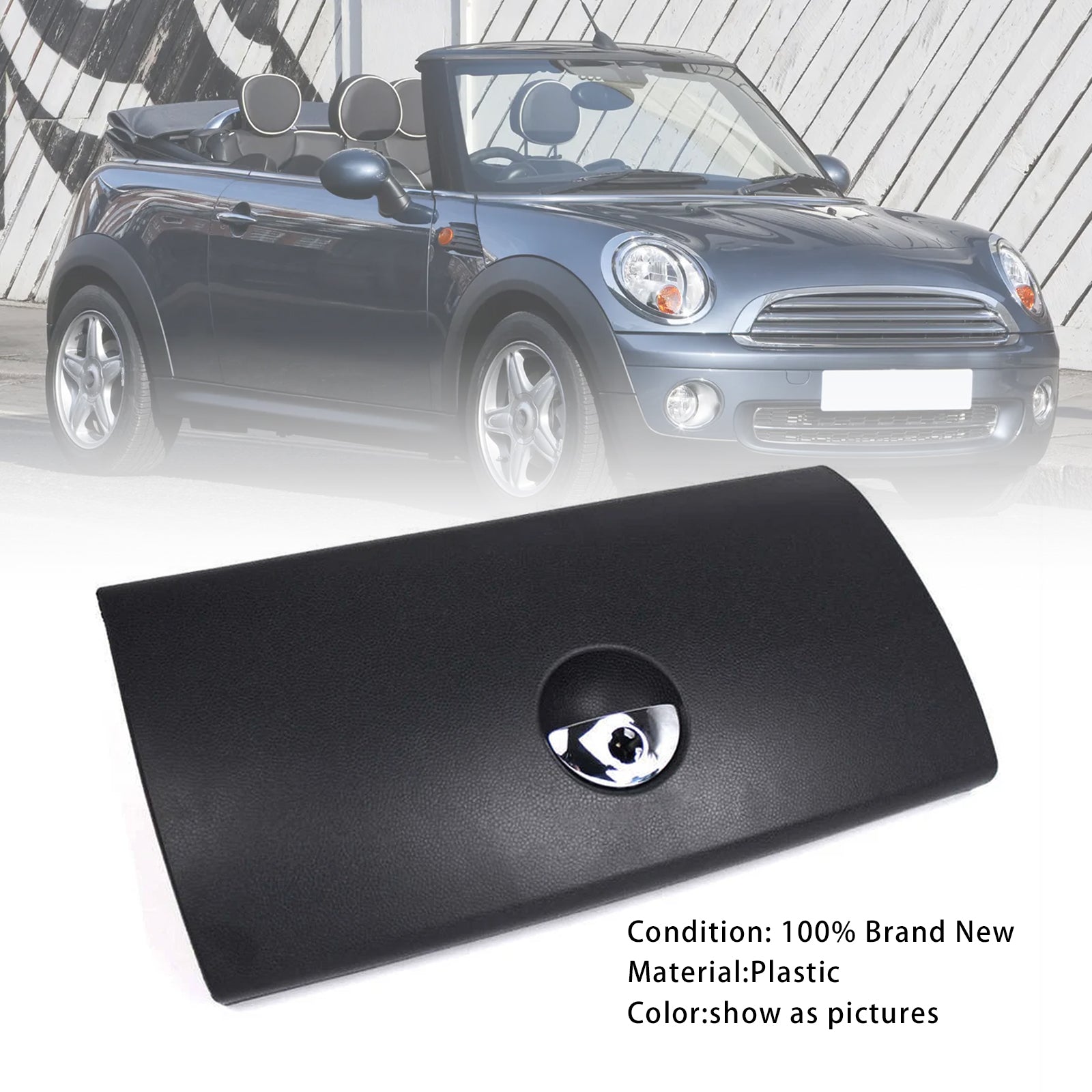 2002–2008 Mini R52 Cabriolet Mini One/Cooper 1.6 -bensiinimoottori W10 – Musta hansikaslokeron oven suojus 51166959970