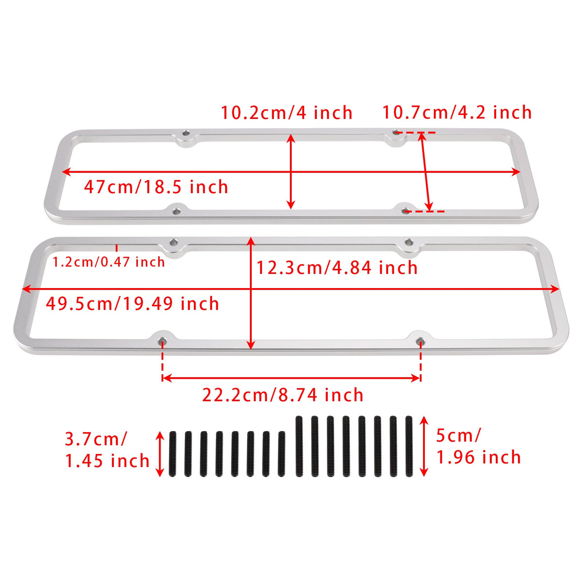Entretoise de couvercle de soupapes Small Block 1/2"" 3/8"" 500 Riser 350 pour rouleau de montage sur arbre